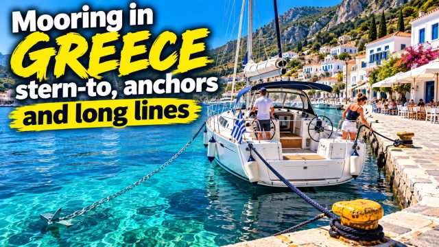 Mooring in Greece: stern-to, anchors and long lines
