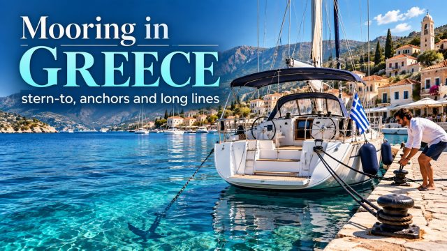 Mooring in Greece: stern-to, anchors and long lines